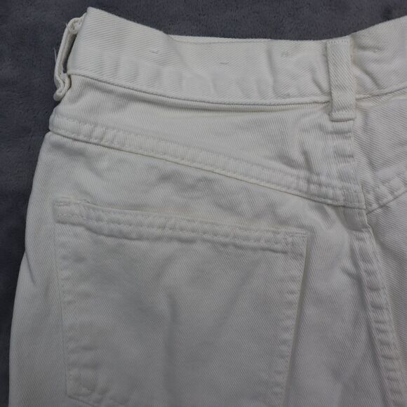 Original Jeanjer Shorts Womens 9 White High Rise Flat Front Double Button Zip - Picture 13 of 15